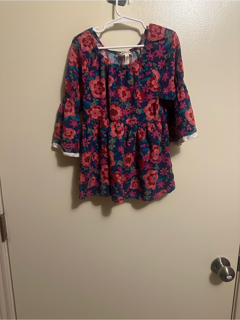 Matilda Jane Navy Top with Pink Floral Print